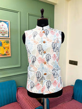 Men Embroidery Nehru Jacket - White - Jaipuri Crown